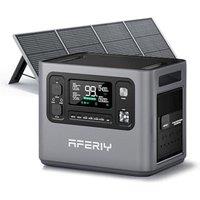 AFERIY P280 2800W Portable Power Station with 200W Solar Panel, UPS 2048Wh LiFePO4 Battery,Expandable to 10kWh,1800W AC Charging,Solar Generator for H