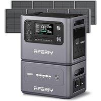 AFERIY P280 4096Wh Portable Power Station,with 1 Extra Battery and 2Pcs 200W Solar Panel,2800W Expandable Capacity LiFePO4 Battery Backup,230V Solar G