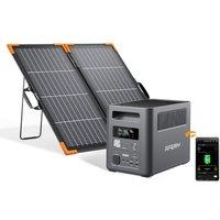 AFERIY Portable 1800W Power Generator with 100W Solar Panel, 1024Wh LiFePO4 Batteries, UPS, 220V-240V AC Outputs, Foldable Solar Panel with USB Ports,