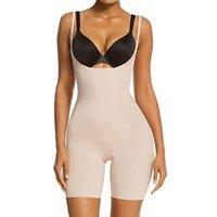 SHAPERX Women Body Shaper Tummy Control Seamless Shapewear Open Bust Mid-Thigh Bodysuit Shorts