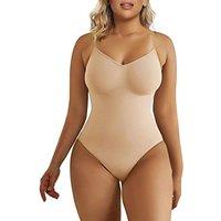 SHAPERX Women's Seamless Shapewear Bodysuit Tummy Control Body Shaper Waist Snatching Body Suit