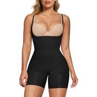 SHAPERX Women's Shaping Bodysuits Open Bust Tummy Control Body Shaper Mid-Thigh Bodysuit Shorts Seamless Shapewear