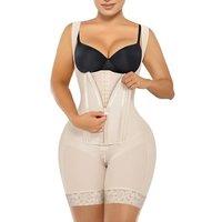 SHAPERX Fajas Colombianas for Women Tummy Control Bodysuit High Compression Shapewear with Zip & Hooks Waist Sculpting Body Shaper Under Dresses Postp