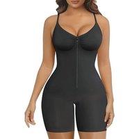 SHAPERX Shapewear Bodysuit Tummy Control Seamless Body Shaper Zip Front with Hooks High Compression Waist Sculpting Invisible Under Dress