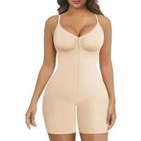 SHAPERX Shapewear Bodysuit Tummy Control Seamless Body Shaper Zip Front with Hooks High Compression Waist Sculpting Invisible Under Dress