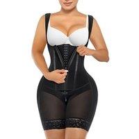 SHAPERX Fajas Colombianas for Women Tummy Control Bodysuit High Compression Shapewear with Zip & Hooks Waist Sculpting Body Shaper Under Dresses Postp