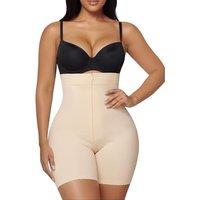 SHAPERX Shapewear Shorts for Women Tummy Control High Waist Seamless Body Shaper with Zip & Hooks, No Roll Thigh Slimmer, Invisible Under Dress, F