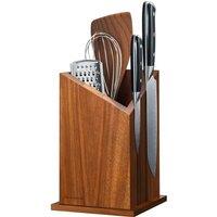 Gourmetop Magnetic Knife Block, Multi-Function Acacia Wood Knife Holder, Strong N40 Magnet, Universal Kitchen Utensil Organizer