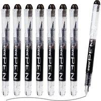 EYEYE Disposable Fountain Pens Fine Point, 8 Pack Black Calligraphy Pens for Writing, Stainless Steel Nib, Smooth Writing for Journaling, Drafting, Sk