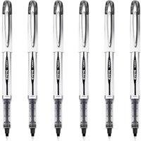 EYEYE 0.7mm Rollerball Pens Fine Point, 6 Pack of Pen Black Roller Ball Medium Point Quick Dry, Liquid Ink Pen Fine Point Smooth Writing Pens for Jour