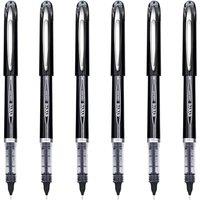 EYEYE Black Pen Roller Ball Needle Tip 0.5mm Quick Dry, 6 Pack Liquid Ink Rollerball Pens Extra Fine Point Smooth Writing Pens for Coloring, Journalin