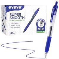 EYEYE G-103 Retractable Gel Pens 0.7mm, 50 Pack 0.7 mm Blue Ink Medium Point Ballpoint Pen Quick Drying, Pen Fine Point Smooth Writing Pens for for Of