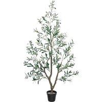 Vitalismo Artificial Olive Tree, 160 cm, Large Artificial Plant, Artificial Tree, Olive Tree Plant in Pot, Modern Decoration for Home, Living Room, Be