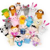 THE TWIDDLERS 20 Plush Animal Finger Puppet Toys for Boys & Girls, Great for Parties & Party Bag Fillers for Kids, Includes Animal & People Puppets fo