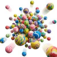 THE TWIDDLERS - Mini bouncy balls with vibrant marbled colors, 3cm rubber balls for kids birthdays, party favors and awards - Assorted Colors