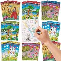 THE TWIDDLERS 24 Mini Colouring Books for Party Bags with Stickers, A6 Size - Multipack Kids Party Bag Fillers and Favours, Ideal for School Classroom