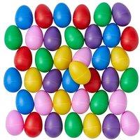 THE TWIDDLERS 40 Plastic Musical Egg Shakers, Maracas Instruments Party Easter Basket Fillers for Kids - Percussion Eggs, 4 Assorted Colours