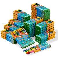 THE TWIDDLERS 50 Boxes of Wax Crayons for Kids, 4 Per Box, 200 Total - Mixed Coloured, Perfect Mini Crayon Packs for Party Bag Fillers, Classroom Rewa