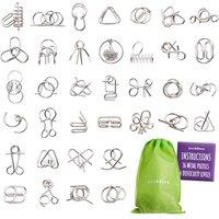 THE TWIDDLERS 36 Piece Metal Wire Brain Teaser Puzzle Set - IQ Mind Games Multipack, Educational Brain Teasers for Party Bag Fillers for Kids & Adults
