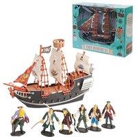THE TWIDDLERS - Pretend Play Pirate Ship with Model Pirate Figures, Toy for Kids & Enthusiasts - Includes Ship & 6 Pirates
