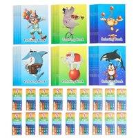 THE TWIDDLERS 72 Mini Colouring Books and 18 Boxes of Crayons for Kids (4 Per Box, 72 Crayons Total) - Perfect Small Colouring Book Party Bag Fillers
