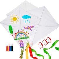 THE TWIDDLERS Large Multipack Design Your Own Kite Activity Kit with Watercolour Pens, DIY Making Arts & Crafts, Kites for Parties, Birthdays - Pens I