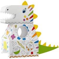THE TWIDDLERS 3D Dinosaur Cardboard Wearable Puzzle, Build & Colour in - 10 Colouring Pens, Kids Dino Puzzle DIY Birthday Gift for Boys and Girls, Age