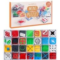 THE TWIDDLERS 28 Mini Maze Puzzle Cube Game Brain Teaser Challenge, Assorted Difficulties, Perfect Kids Science Party Bag Favours, Christmas Cracker S