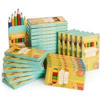 THE TWIDDLERS 30 Boxes of Mini Colouring Pencils - 6 Per Box, 180 Total - Easy Grip Round Barrel, 9cm Length, Multipack Party Bag Fillers for Kids Bir