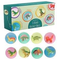 THE TWIDDLERS 8 Pack Dinosaur Bouncy Balls (4.2cm) - Rubber Balls with 3D Mini Figures Inside for Kids Party Bag Fillers and Classroom Prizes, Educati