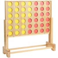 THE TWIDDLERS Giant Four In a Row Outdoor Garden Game with Portable Storage Bag, Wooden Connect Game for Kids and Adults, Height Adjustable up to 2.4f