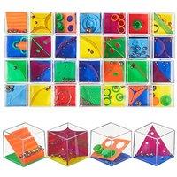 THE TWIDDLERS 56 Pack Mini Brain Teaser Puzzle Cubes - Bulk Kids Party Bag Fillers & Classroom Rewards - Assorted Maze Games for Schools, Weddings & L