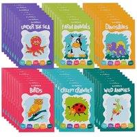 THE TWIDDLERS 48 Mini Colouring Books for Kids, A6 Paper Size - Fun Animal Assorted Designs Children Art Activity Gift Set, Party Favours and Stocking