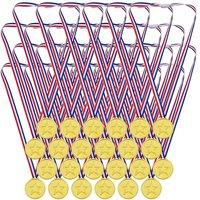 THE TWIDDLERS 24 Piece Plastic Medals Awards Winner Set - Perfect for Competitions, Football, Dance, Recognition & Achievement