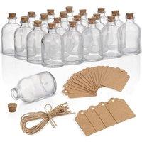THE TWIDDLERS - Set of 40 Mini Glass Jars with Cork Lids - 50ml Small Bottles for Storage, Wedding Favors, and Crafts - 7x4cm Size - Small Jars Ideal