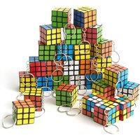 THE TWIDDLERS - 30 Mini Keyring Puzzle Speed Cube Fidget Toys, 3x3 - Perfect as Party Bag Fillers for Kids, Keychain Brain Teasers Multipack Classroom