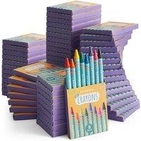 THE TWIDDLERS 100 Boxes of Wax Crayons for Kids, 8 Crayons Per Box, 800 Total - Mixed Coloured, Perfect Mini Crayon Packs for Party Bag Fillers, Schoo