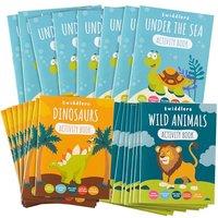 THE TWIDDLERS 48 Mini Colouring Activity Books for Kids, A6 Size - Learning Safari Dinosaur and Sea Animals for Children Birthday Party Favours Bag Fi