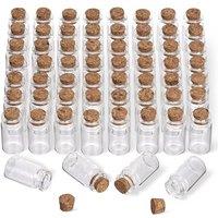 THE TWIDDLERS 240 Mini Glass Bottles - Mini Jars for Spices, Crafts, Wedding Favours, Shot Bottles - Premium Small Glass Bottles with Cork Lids - 4cm