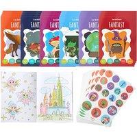 THE TWIDDLERS 24 Mini Colouring Books for Party Bags, with Stickers - Fantasy Theme, A6 Mini Books for Children, Age 4-8, Perfect Small Colouring Book