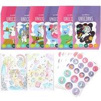 THE TWIDDLERS 36 Mini Colouring Books for Party Bags, with Stickers - Unicorn Theme, A6 Mini Books for Children, Age 4-8, Perfect Small Colouring Book