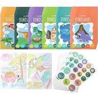 THE TWIDDLERS 36 Pack A6 Mini Dinosaur Colouring Books for Kids (Age 4-8) - Multipack with Stickers for Children's Party Bags, Birthday Party Favours