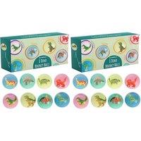 THE TWIDDLERS 16 Pack Dinosaur Bouncy Balls (4.2cm) - Rubber Balls with 3D Mini Figures Inside for Kids Party Bag Fillers and Classroom Prizes, Educat