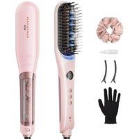 Wavytalk Steam Hair Straightener Brush with Negative Ions 4 in 1 | Steambrush Pro Steam Straightening Brush for Women Reduced Heat Damage with Steam a