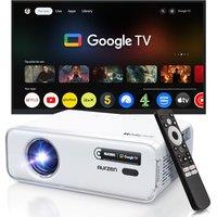 Aurzen EAZZE D1G Official Google TV 4K Supported Smart Projector with WiFi & Bluetooth, Auto Focus & Keystone, Dolby Audio, Native 1080P Portable Mini