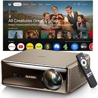 Aurzen EAZZE D1 MAX Upgraded Google TV Smart Projector 4K Supported, Ultra-Bright 1000 ANSI Lumens, MEMC Tech, Fully Automatics, 20W Dolby Audio, Home