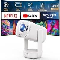 Aurzen D1 air Smart Portable Projector, Built-in Netflix app, Native 1080P HDR10, 4K Supported, USB-C Powered, TOF Auto Focus/Keystone, Dolby Audio, P