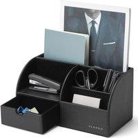 VLANDO Desk Organiser, Desk Tidy with Drawer for Office and Home Study | Divided Storage, Pull-Out Drawer, Easy Access, Sturdy Structure, 27.9 x 14.2
