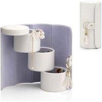 VLANDO Travel Jewellery Box, Jewellery Organiser for Rings, Earring, Necklaces, Jewellery Gift Box for Women (White)