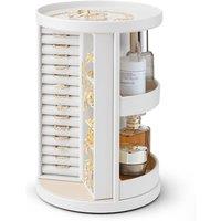 VLANDO Jewllery Stand 360Rotating,Vertical Jewellery Organiser,Neacklace Box with 6 Hooks,Large Jewellery Box for Necklace,Earring,Ring,Bracelets,Gi